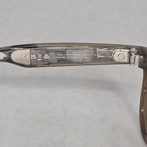 Ray-Ban Meta Headliner Smart Glasses GEN 1 Translucent Brown and Gray Box Case - Picture 7 of 16